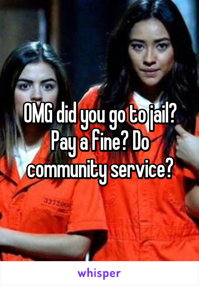 OMG did you go to jail? Pay a fine? Do community service?