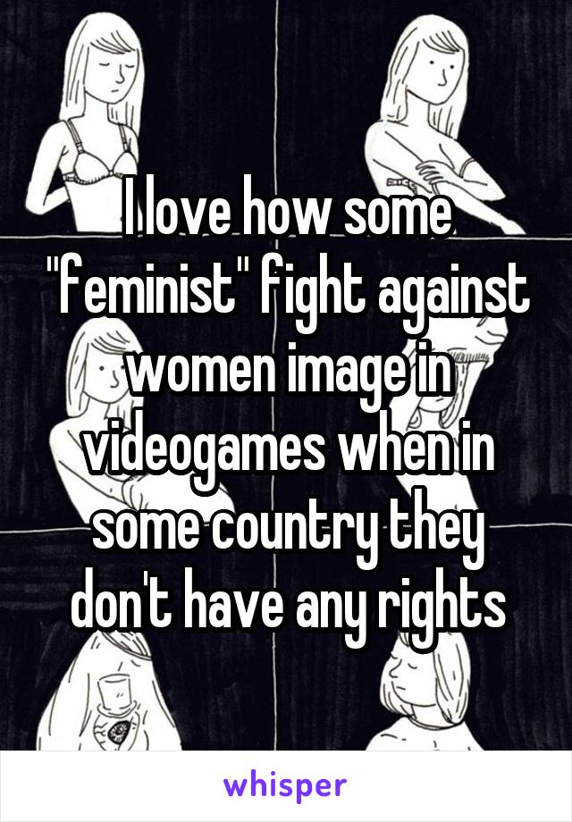 I love how some "feminist" fight against women image in videogames when in some country they don't have any rights