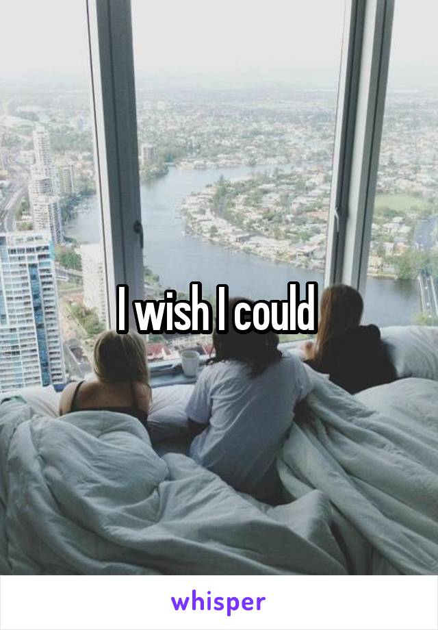 I wish I could 