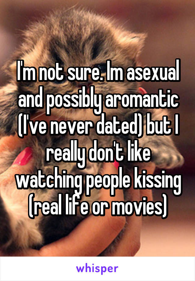 I'm not sure. Im asexual and possibly aromantic (I've never dated) but I really don't like watching people kissing (real life or movies)