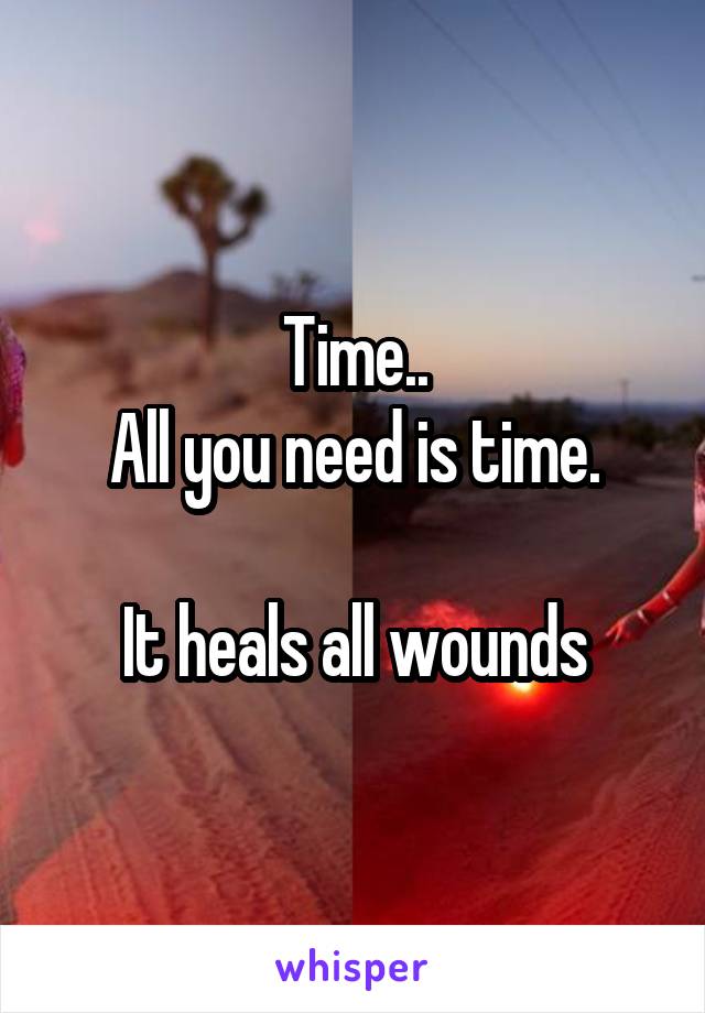 Time..
All you need is time.

It heals all wounds