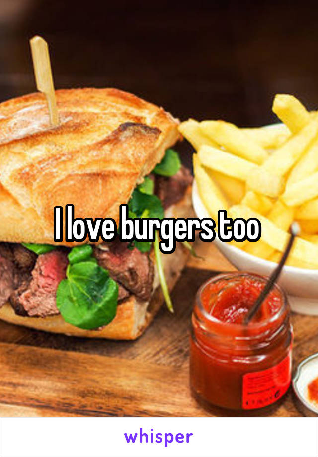 I love burgers too 