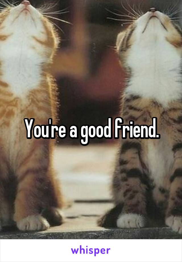 You're a good friend.