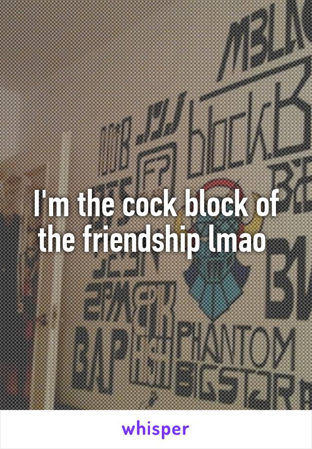 I'm the cock block of the friendship lmao 