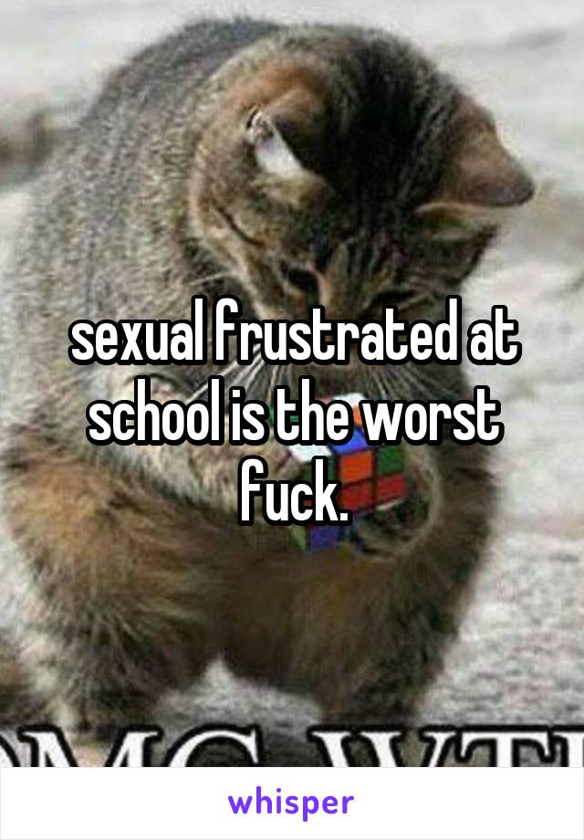 sexual frustrated at school is the worst fuck.