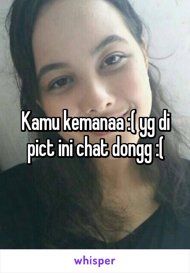 Kamu kemanaa :( yg di pict ini chat dongg :(