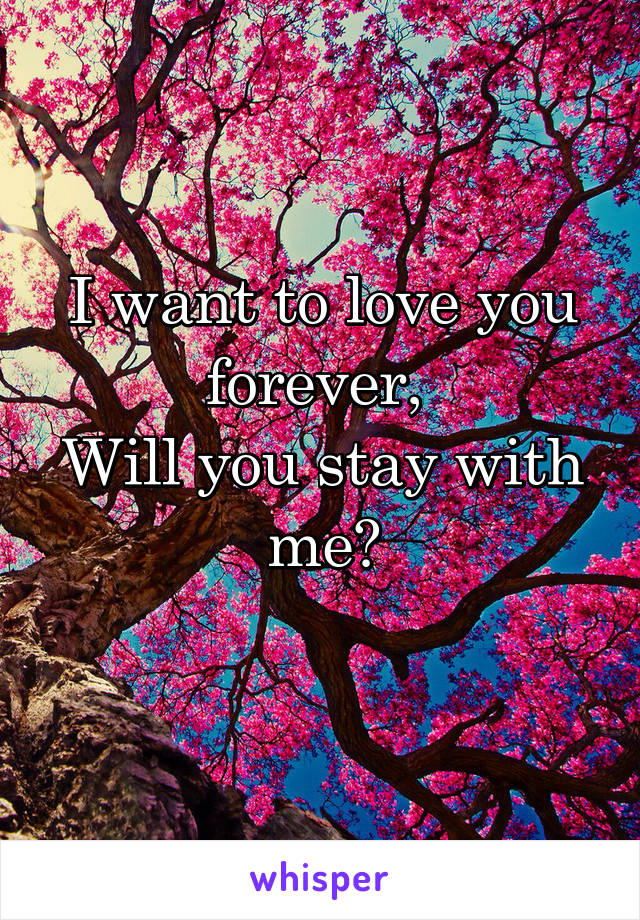 I want to love you forever, 
Will you stay with me?
