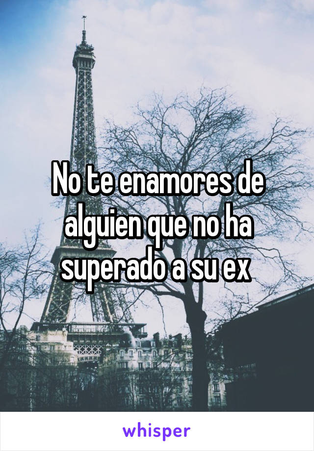 No te enamores de alguien que no ha superado a su ex 