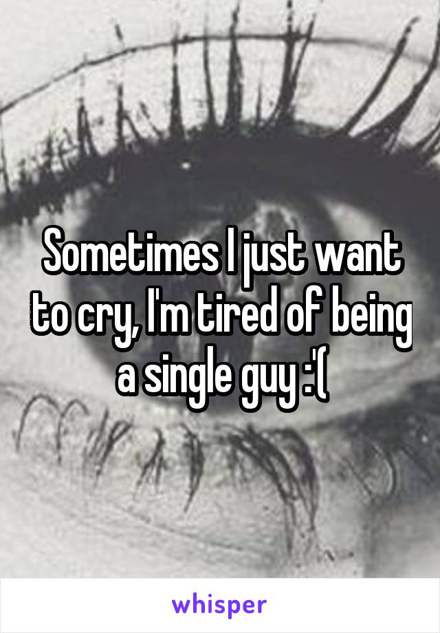 Sometimes I just want to cry, I'm tired of being a single guy :'(