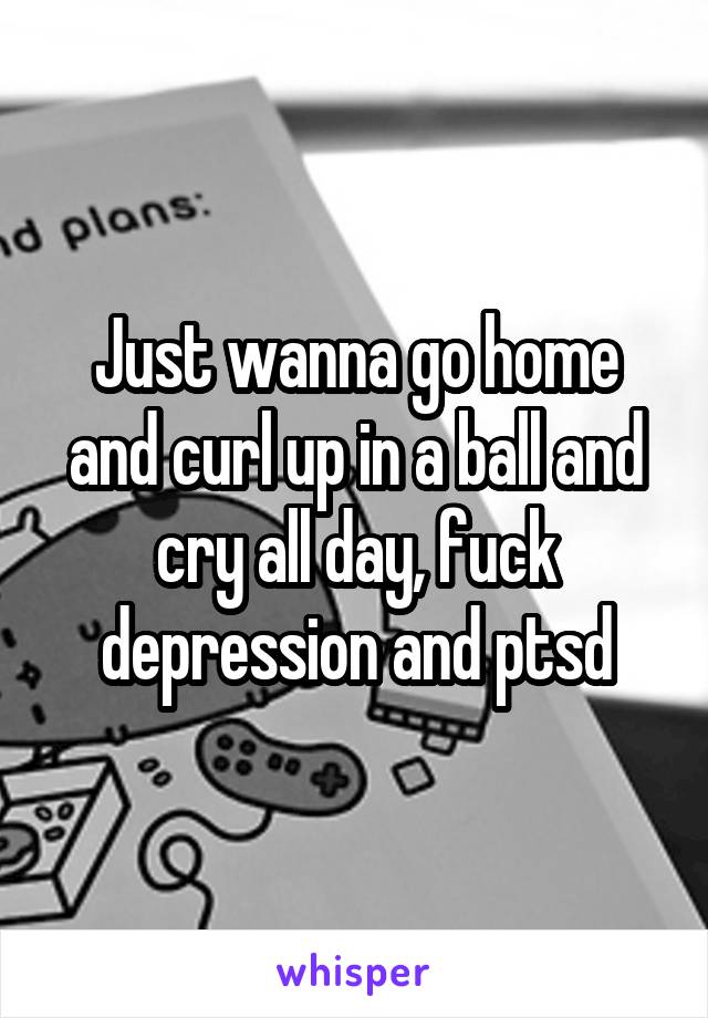 Just wanna go home and curl up in a ball and cry all day, fuck depression and ptsd