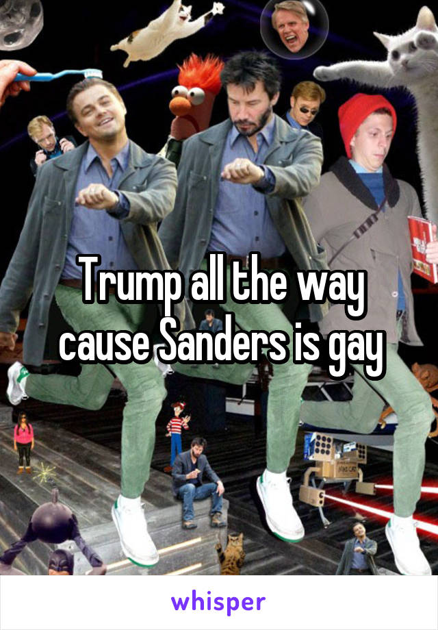 Trump all the way cause Sanders is gay