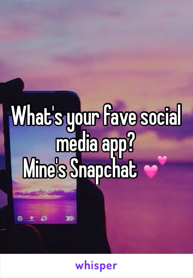 What's your fave social media app?
Mine's Snapchat 💕