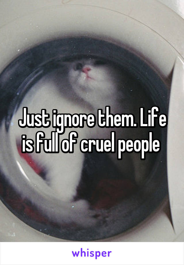 Just ignore them. Life is full of cruel people 