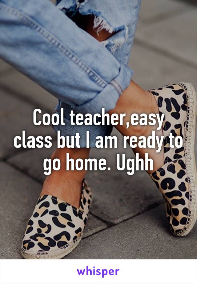 Cool teacher,easy class but I am ready to go home. Ughh