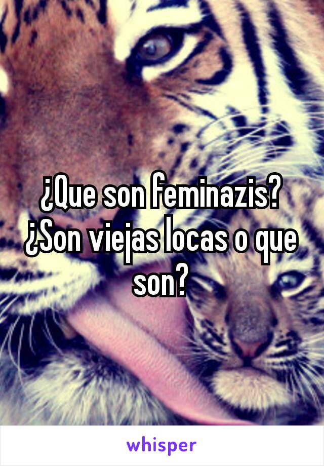 ¿Que son feminazis? ¿Son viejas locas o que son?