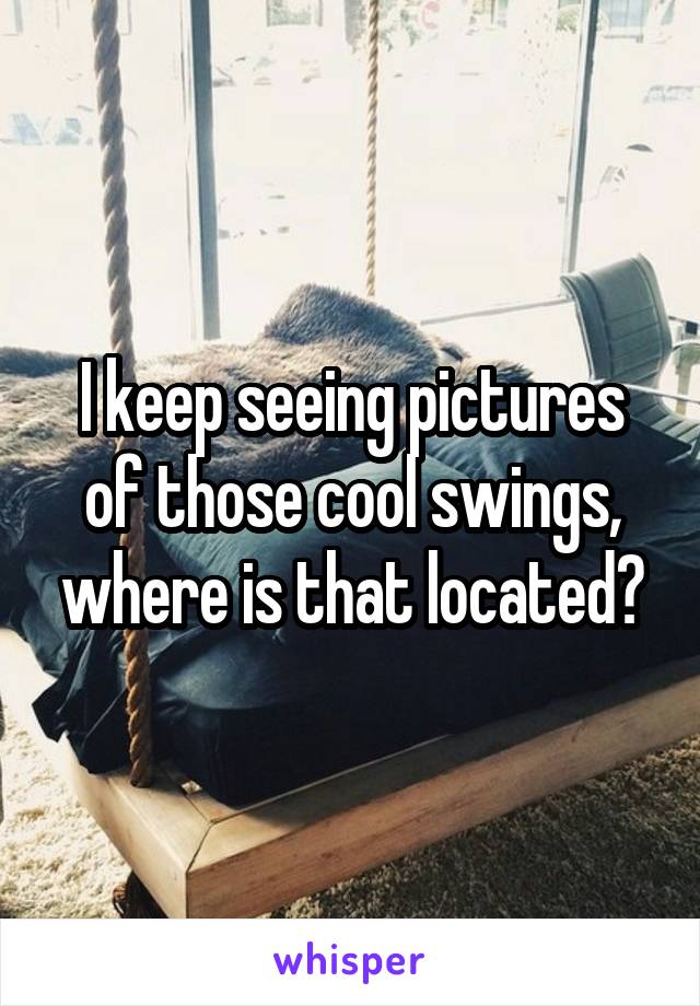 I keep seeing pictures of those cool swings, where is that located?