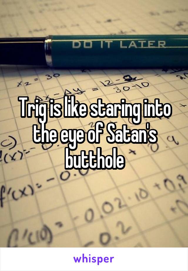 Trig is like staring into the eye of Satan's butthole