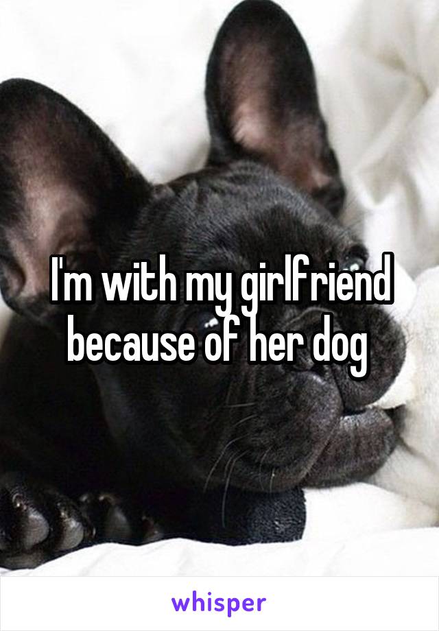 I'm with my girlfriend because of her dog 