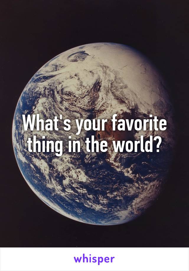 What's your favorite thing in the world?