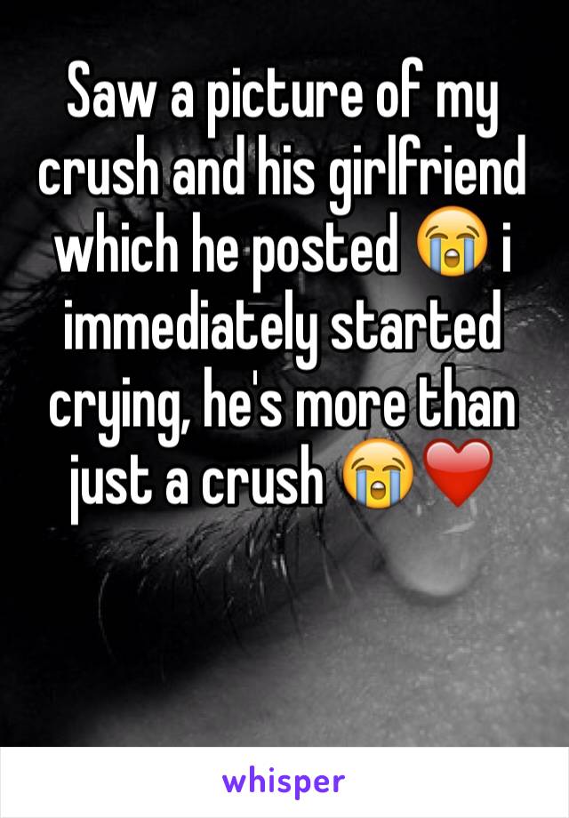 Saw a picture of my crush and his girlfriend which he posted 😭 i immediately started crying, he's more than just a crush 😭❤️