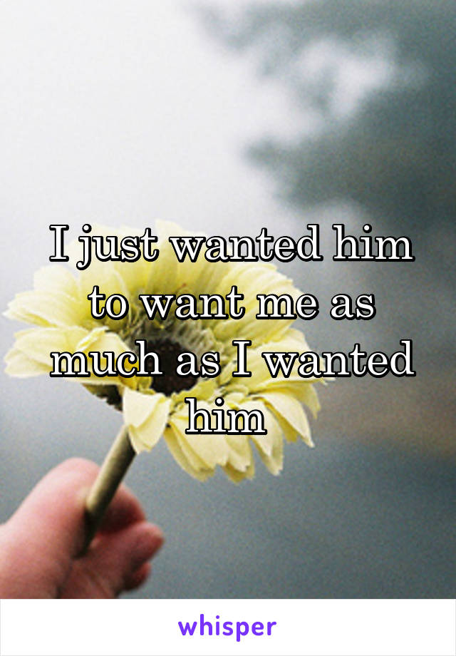 I just wanted him to want me as much as I wanted him 