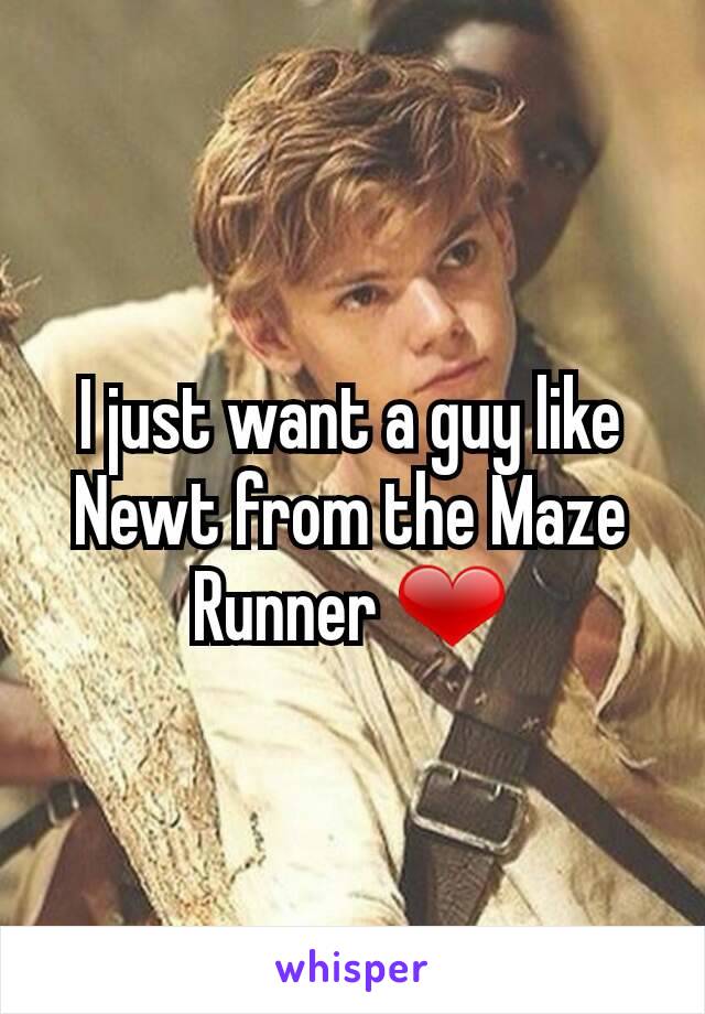 I just want a guy like Newt from the Maze Runner ❤