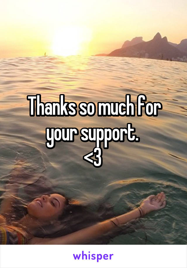 Thanks so much for your support. 
<3 