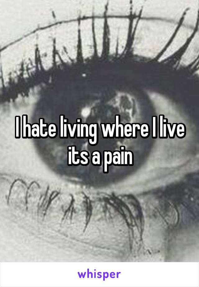 I hate living where I live its a pain