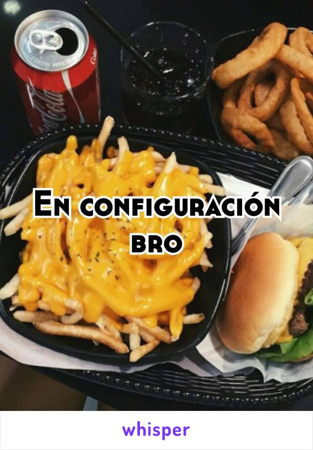 En configuración bro