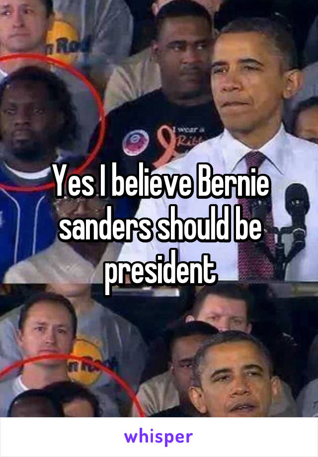 Yes I believe Bernie sanders should be president