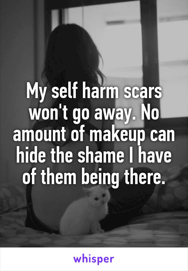 My self harm scars won't go away. No amount of makeup can hide the shame I have of them being there.