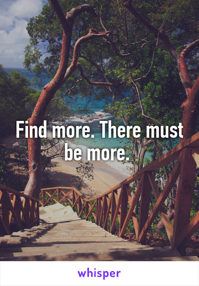 Find more. There must be more. 