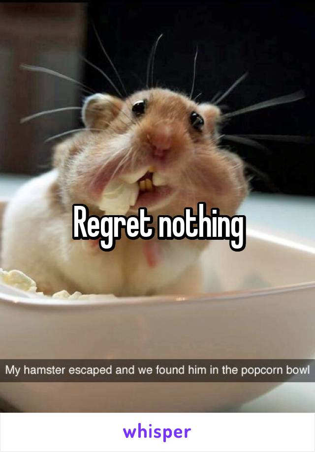 Regret nothing