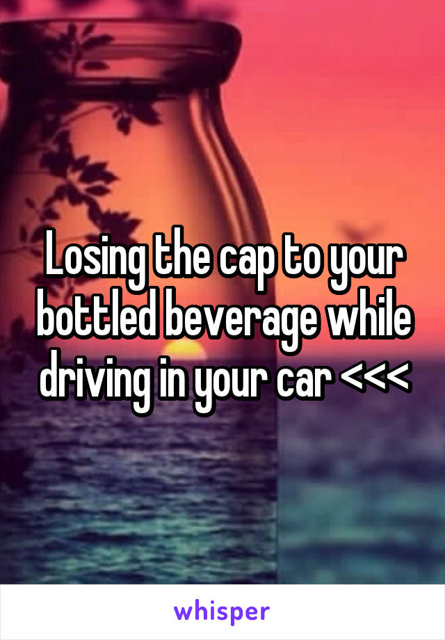 Losing the cap to your bottled beverage while driving in your car <<<