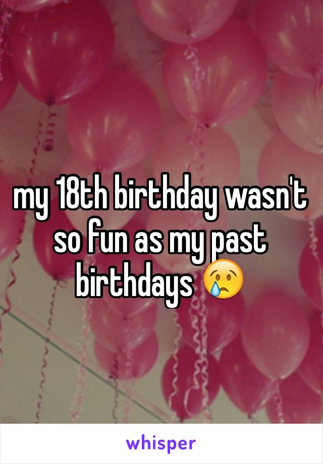 my 18th birthday wasn't so fun as my past birthdays 😢