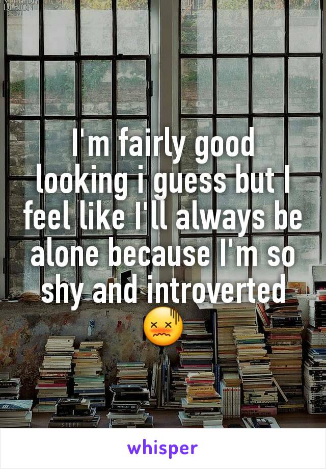 I'm fairly good looking i guess but I feel like I'll always be alone because I'm so shy and introverted 😖