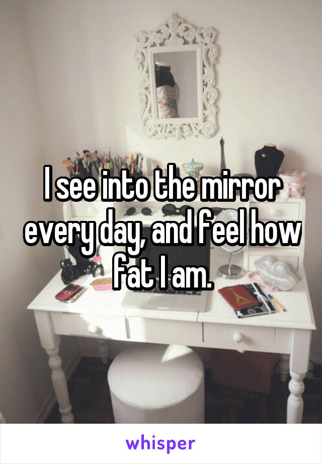 I see into the mirror every day, and feel how fat I am.