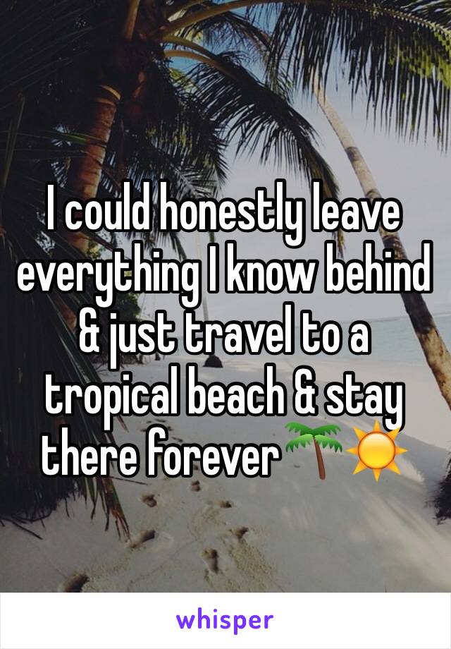 I could honestly leave everything I know behind & just travel to a tropical beach & stay there forever🌴☀️