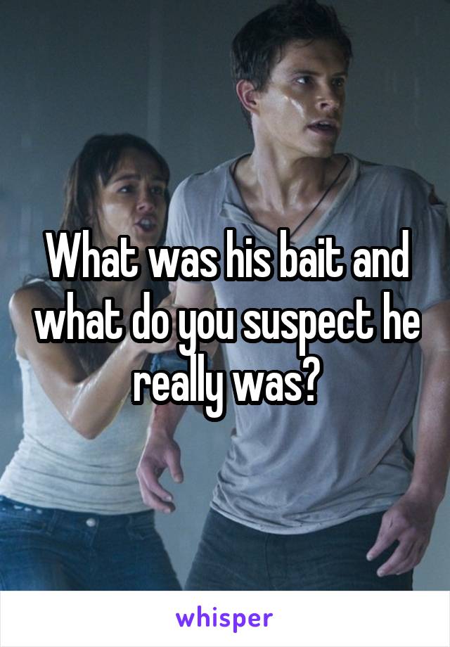 What was his bait and what do you suspect he really was?