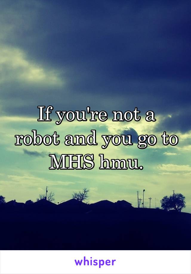 If you're not a robot and you go to MHS hmu.