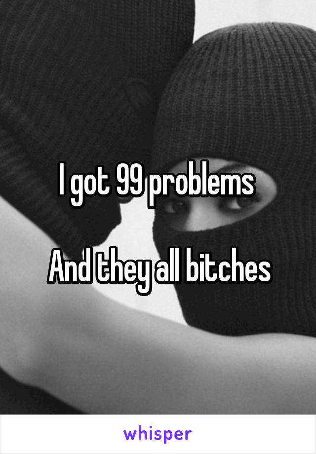 I got 99 problems 

And they all bitches