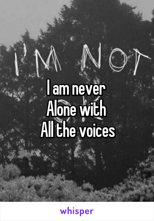 I am never 
Alone with 
All the voices