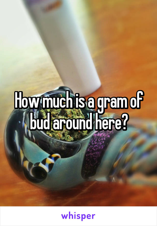 How much is a gram of bud around here?