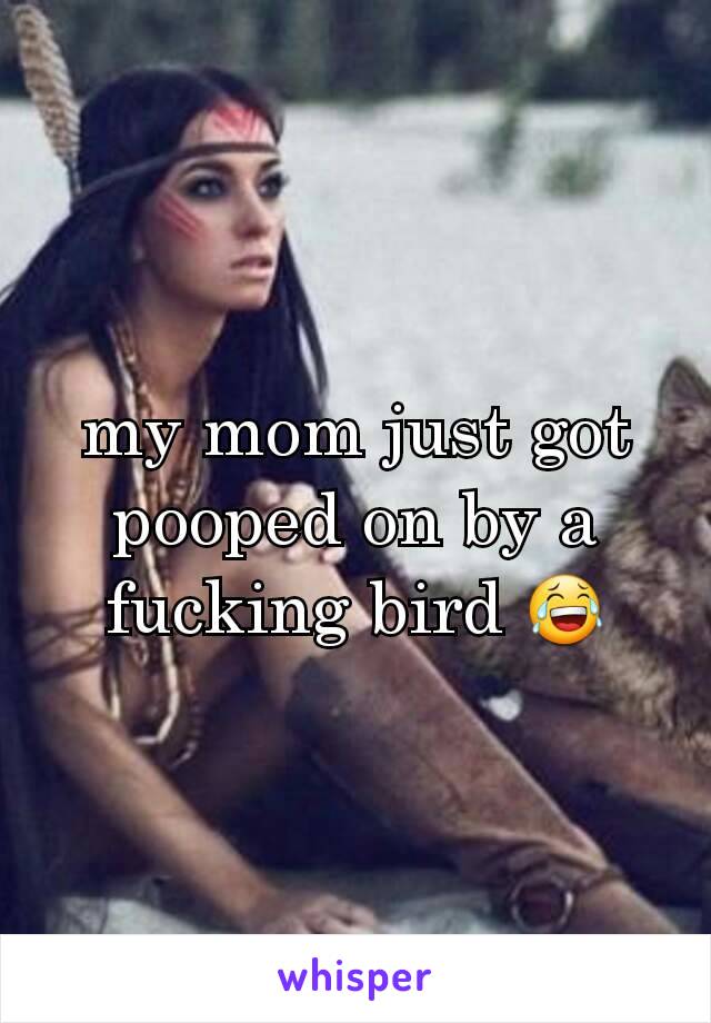 my mom just got pooped on by a fucking bird 😂