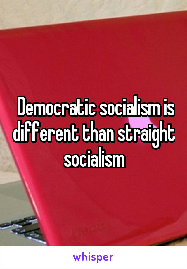  Democratic socialism is different than straight socialism