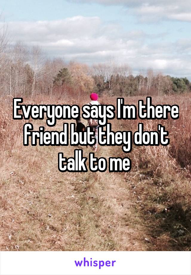 Everyone says I'm there friend but they don't talk to me 