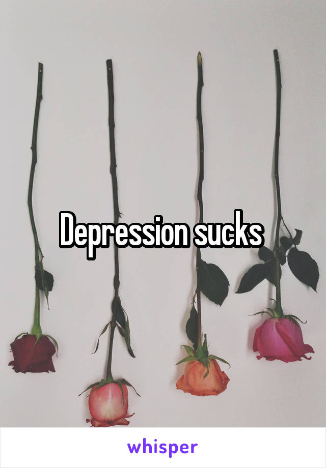 Depression sucks 