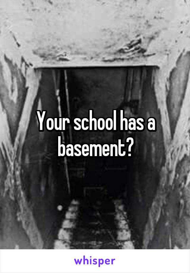 Your school has a basement?