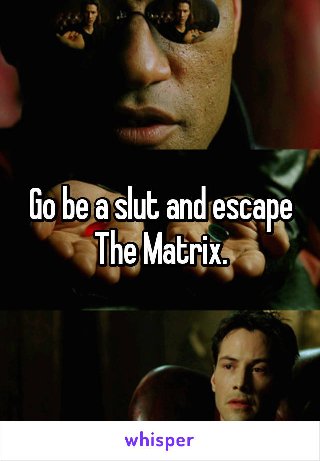 Go be a slut and escape The Matrix.