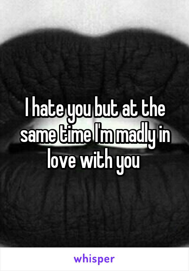 I hate you but at the same time I'm madly in love with you 